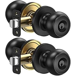 TICONN Round Door Knobs, Ball Door Knob with Dead