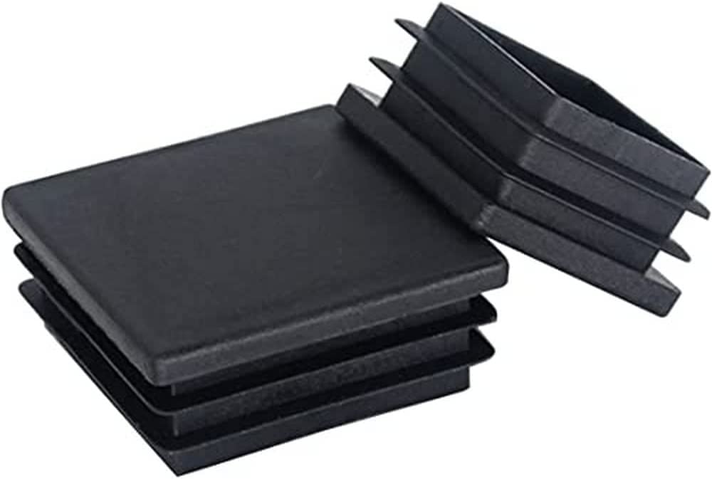 Lumeiy Pack of 20 Pipe Plugs 40 x 40 mm Lamellar Plugs Plastic Black Pipe Plugs for Pipe Covers