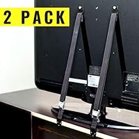 TV and Furniture Anti-Tip Straps (Heavy Duty Strap and All Metal Parts) (2 Pack, Black)