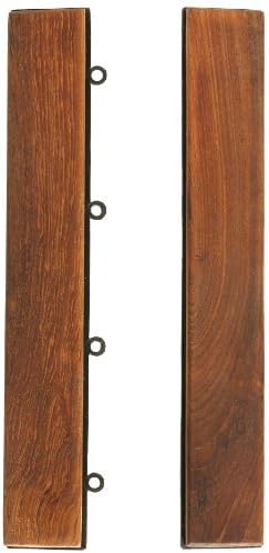 Bare Decor EZ-Floor End Trim Piece Interlocking Flooring in Solid Teak Wood (Set of 2) by Bare Decor