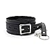 Vanvene Adjustable Faux Fur Lined Choker Pink PVC Leather Neck Collar and Leash Kit (Black)