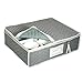 Richards Homewares - China Cup Storage Chest Deluxe Quilted Microfiber (13 inches Height x 15.5 inches Width x 5 inches D) (Light Gray) (2-Pack)