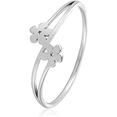 Pingyongchang Daisy Flower Rings Stainless Steel Daisy Ring Minimalist Stacking Ring Statement Simple Aesthetic Jewelry Gift for Women