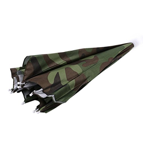 Smartlove1P Portable Outdoor Sports 69cm Umbrella Hat Cap Folding Women Men Umbrella Fishing Hiking Golf Beach Headwear Handsfree Umbrella CH - Thumbnail 5