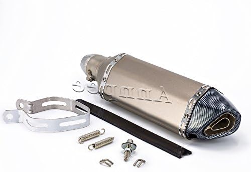 Annpee Universal Motorcycle Scooter Titanium 51MM Modified Exhaust Muffler pipe CBR 125 250 CB400 CB600 YZF FZ400 Z750 RACING with Removable DB Killer