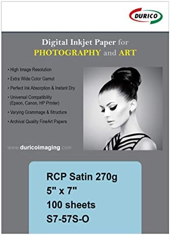 DURICO RCP Supreme Satin 270gsm Digital Inkjet Photo Paper (5-x-7/100sheets)