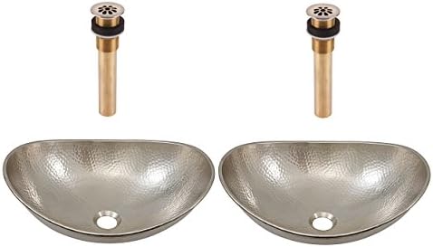 SINKOLOGY SB305-19N-AMZ-TG2 Hobbes Vessel Copper Bathroom Sink, 19" x 14" x 7", Nickel