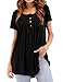 Neitade Womens Tops and Blouses Short Sleeve T Shirts Solid Tunics Plus Size 2XL