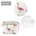 Small Foldable Storage Basket Canvas Fabric Waterproof Organizer Collapsible and Convenient for Nursery Babies Room with Handle (Flamingo)