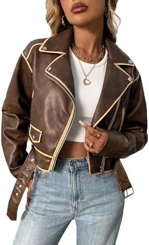 Women's Fashion 90's Oversized Vintage Black Leather Jacket