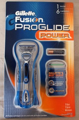 Gillette Fusion proglide Power 1 razor Plus 6 cartridges (047400502154)