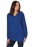 Women's Plus Size V-Neck Cable Pullover