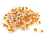 100 x Waterproof Orange Clear Button Cable UY Butt Splice Connectors by Atoimc Market