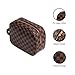 Rocket 92 Creations Checkered Makeup Bag for Women - Portable Multifunctional Cosmetic Bag - Toiletries Organizer Pouch with Zipper - Perfect for Makeup Tools, Lipstick, Eyeshadow & Brushes, Brown