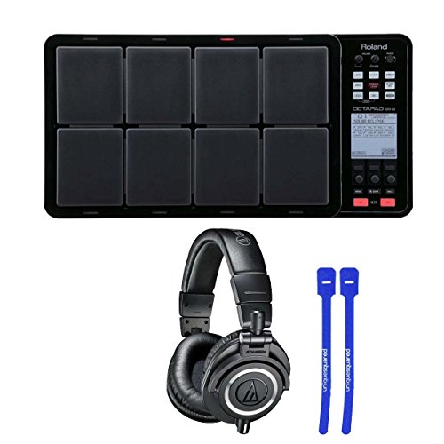Roland Octapad SPD-30 Digital Percussion Pad (Black) w/ ATH-M50x Professional Monitor Headphones & Cable Ties