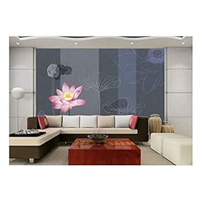 Pretty Floral Pink Tulip and Hand-Drawn Flowers on a Stripe Background with Splattered Ink - Wall Mural, Removable Sticker, Home Decor - 66x96 inches