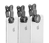 Clip on Cell Phone Camera Lens - Take Better Pictures with Macro Wide Angle and Fisheye Lenses - 3 Different Lenses for All Types of Pictures