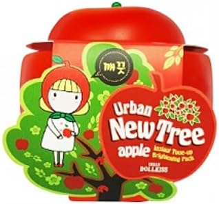 Neu Urban Dollkiss - New Tree Apple Instant Tone Up Brightening Pack for men and woman - Whitening Pack with Apple Extract, Kaolin and Centella Extract for dry / sensitive / oily / normal skin
