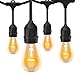 SUNTHIN 48ft String Lights with 15 x E26 Sockets and Hanging Loops, 18 x 11 Watt S14 Bulbs (3 Spares) -Indoor/Outdoor String of Lights, Commercial String Lights, Patio Lights, Light Strings