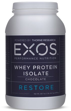 EXOS Performance Nutrition - Whey Protein Isolate - Premium Protein to Help Build Muscle and Spark Recovery - Chocolate - NSF Certified for Sport® - 30 Servings EXOS Performance Nutrition - Whey Protein Isolate - Premium Protein to Help Build Muscle and Spark Recovery - Chocolate - NSF Certified for Sport® - 30 Servings