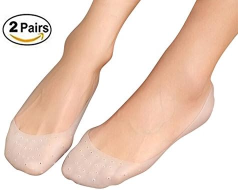 2 Pair Silicone gel Moisturizing Socks, MALLCROWN Foot Care Protector Softening Spa Prevent Plantar Fasciitis And Metatarsalgia,Corns Calluses,Bunions And Blister,Size:US 6.5-1