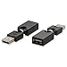 Electop 2 Pack 360º Swivel Adjustable Angle USB 2.0 Male to Female Adapter Cable Convertor