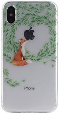 iphone X Soft Cover TPU Bumpe iPhone 6 / 6S 5.5-inch Transparent Case Flower Ultra Slim Thin Soft Cover Anti-Slip Shell fox and the leaves