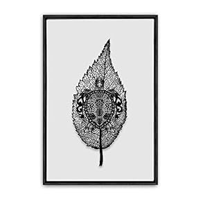 Framed Canvas Wall Art Black Leaves Canvas Prints Home Artwork Decoration for Living Room,Bedroom - 16x24 inches