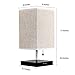 Apbeam Dual USB Table Lamp Bedside Lamp with 2 USB Charging Charger Ports Fabric Linen Lampshade Nightstand Desk Lamp E26 E27 LED Bulb Base for Bedroom Living Room Dining Room Baby Room Light Fixture