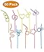 ISusser 50pcs Crazy Loop Straws, Christmas Straws, Crazy Reusable Drinking Straws In Assorted Colors, Great For Parties, Carnivals, Fun, BPA FREE
