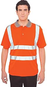 Portwest RT22 Mens Hi Vis Polo Shirt Short Sleeve Reflective Safety Orange Large view 4