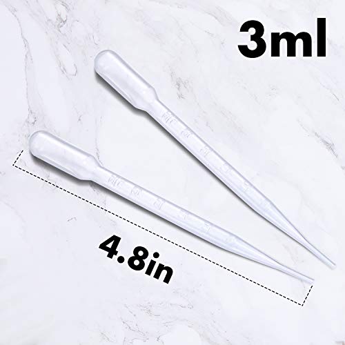 Plastic Beaker Set, 5 Sizes Low Form Measuring Graduated Griffin Polypropylene Beakers in 500 ml, 250 ml, 100 ml, 50 ml, 25 ml for Laboratory, Science Experiments with 5 Plastic Droppers in 3 ml。