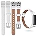 Konikit Leather Watch Band Adjustable Replacement Wristband Accessories Strap with Buckle for Fitbit Alta HR and Alta, White
