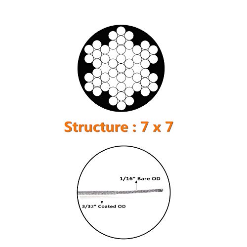 NITOO Outdoor Light Guide Wire, Stainless Steel Globe lights Kit,String Light Suspension Kit