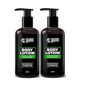 Beardo Body Lotion With Aloe Vera & Tea Tree Oil For Hydrating & Moisturizing, 300 m (Pack of 2)