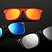 ATTCL Unisex New Unisex Reflective Wayfarer Style Flip Up Clip on Polarized Sunglasses 1HP806 Silver