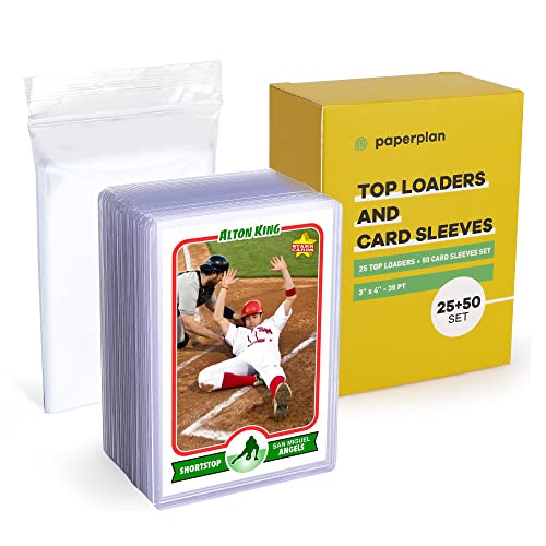 Top Loaders for Cards (25 Set) Trading Card Sleeves Hard Plastic (50