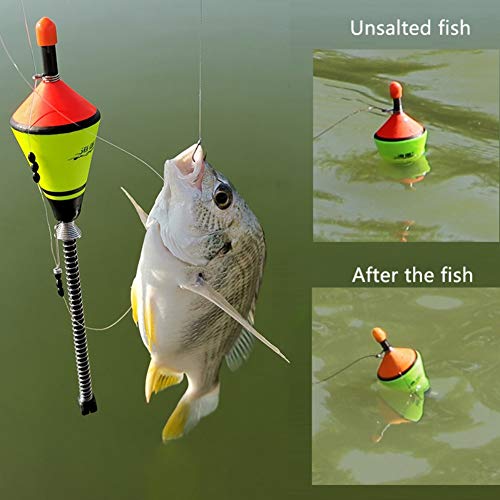Zhengpin Automatic Fishing Floats Portable Fishing Bobbers Led Fishing Floats Lighted Bobbers Automatic Hook Trigger Electronic Buoy LED Auto. Trolling Float for Fishing
