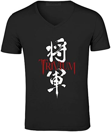 TooWest Nu Thrash Band Trivium V Neck Cotton T Shirt for Men Black