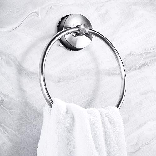 Yohom Suction Cup Bath Towel Rings Holder Hanger Rack for Bathroom