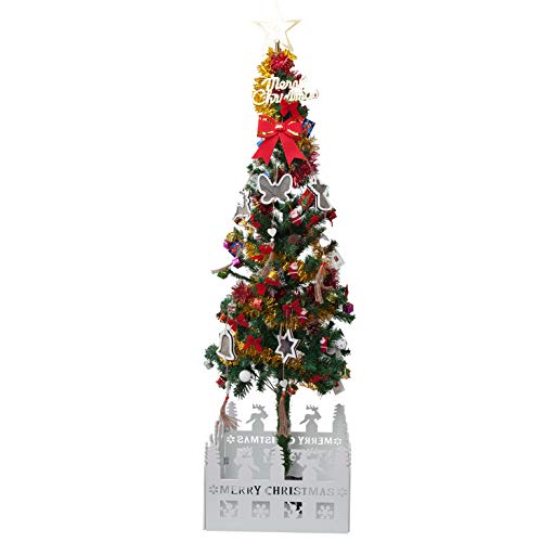 handrong Christmas Tree Fence White Decorative Xmas Tree Fencing for Home Garden Yard Office Decoration Gift Storage, Square 15.6×15.6×15.6×15.6 Inch - Thumbnail 5