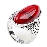 Ca Red Synthetic-Turquoise Fashion Women's Ring Jewelry
