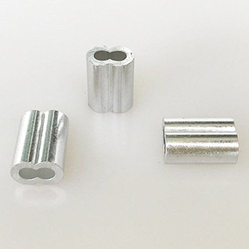 HEVERP 50Pcs 1/8 Inch Aluminum Crimping Loop Sleeve for Wire Rope and Cable - Thumbnail 3