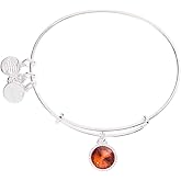 Alex and Ani Birthstones Expandable Bangle for Women, Birthday Crystal Charms, Shiny Finish, 2 to 3.5 in