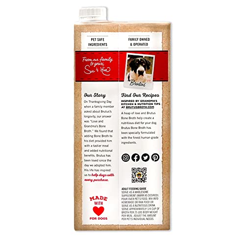 Brutus Chicken Broth for Dogs All Natural Chicken Bone Broth for Dogs
