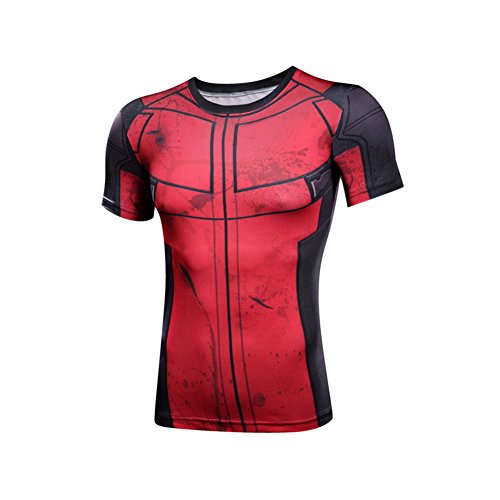 COOL Men's Compression Fithness Tee,IronMen Slim Gym Runing Shirt