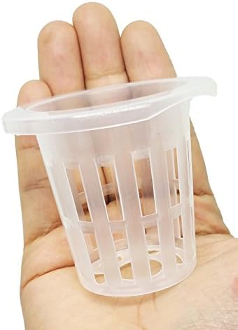 Agarden-EU 2.8*2.8" Hydroponics Mesh Net Cup Pots Basket Garden Supplies Aquaponics System Clear Pack of 20