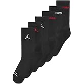 NIKE JORDAN 6 PACK CUSHIONED CREW YOUTH SOCKS 3Y - 5Y BLACK