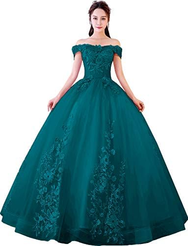 Okaybrial Women's Sweet 16 Quinceanera Dresses Blush Pink Off Shoulder Lace Long Prom Ball Gowns Plus Size