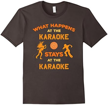 Mens What Happens at the Karaoke Stays Singing Lovers T-Shirt Large Asphalt